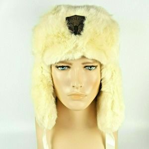 Nobis Sugar Lips Women's Ivory Faux Fur Trapper Russian Hat
